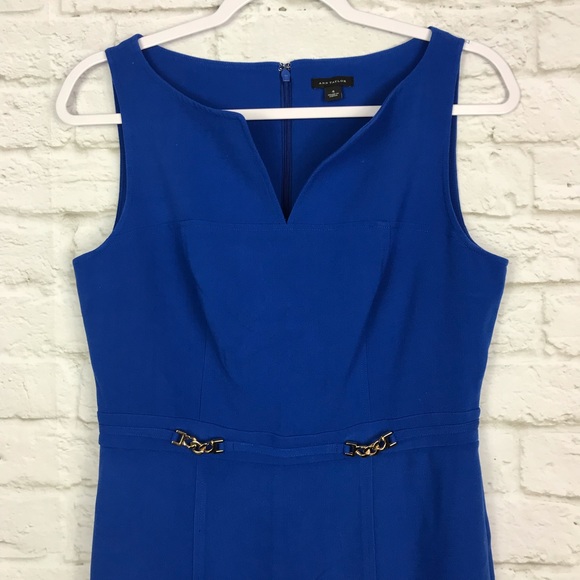 Ann Taylor Sleeveless Career Chain Sheath Dress 4 - Picture 3 of 7